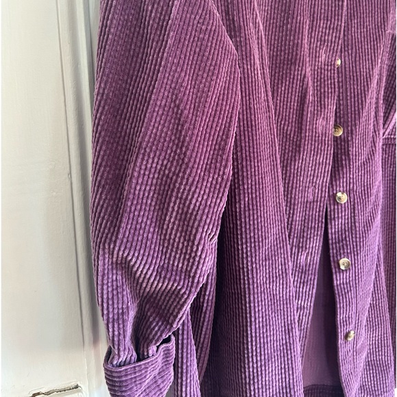 Purple Corduroy LL Bean Button Up Long Sleeve Shirt, XL - Picture 4 of 9